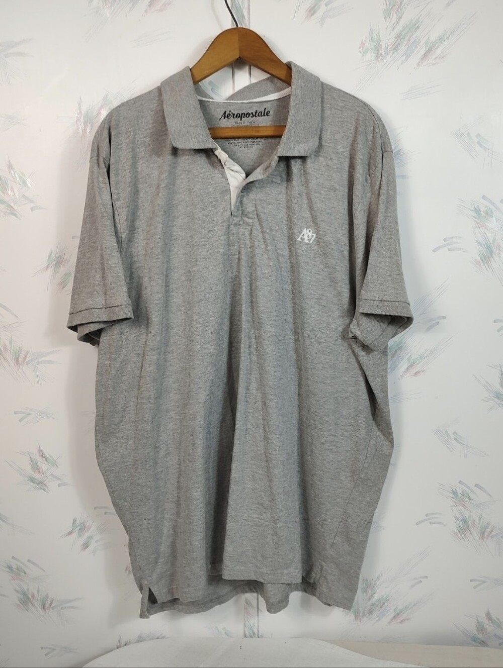 Aeropostale Men's Gray Short Sleeve Polo Shirt 3XL